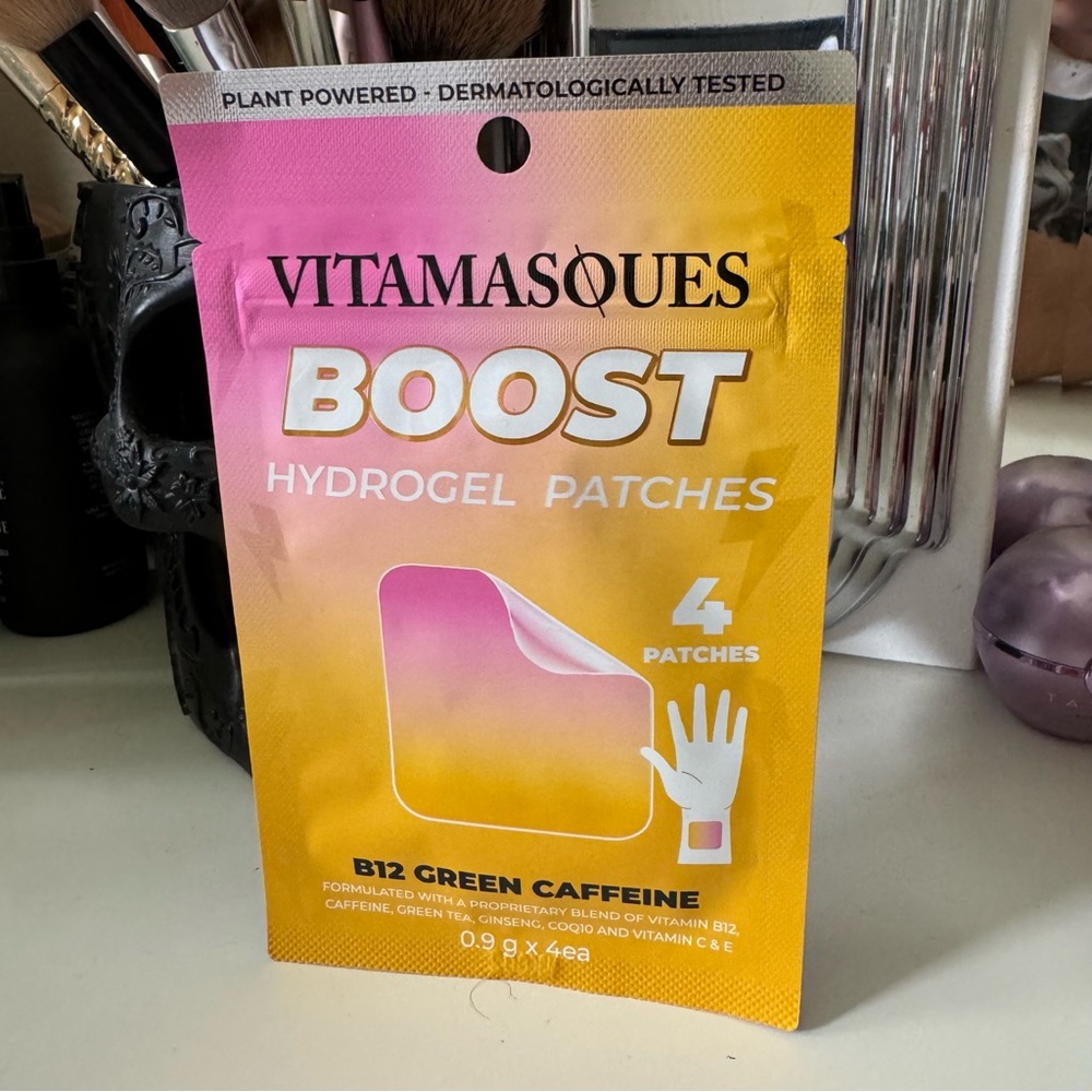 3/$15 Vitamasques Boost Hydrogel Patches B12 Green Caffeine (4 Patches)